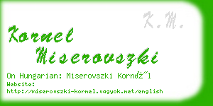 kornel miserovszki business card